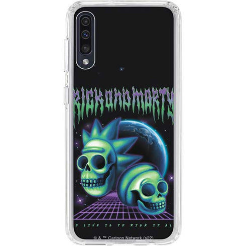 Adult Swim Rick and Morty Neon Skulls Galaxy A50 Clear Case